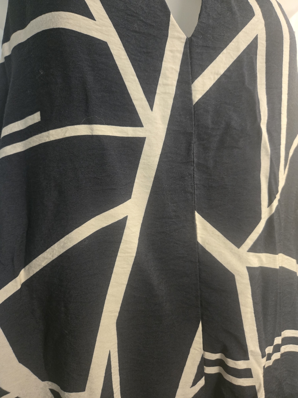 Banana Republic Navy And Cream Geometric Maxi Dress S - Picture 6 of 16